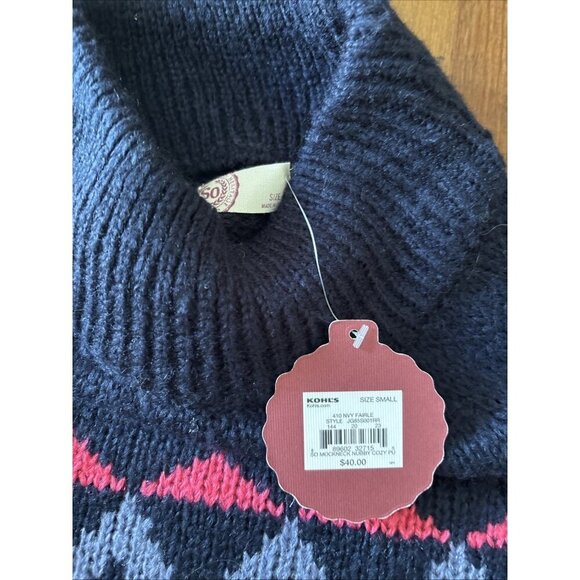 SO Authentic Mock Neck  Nubby Cozy Pullover Size Small Blue NWT - Picture 4 of 6